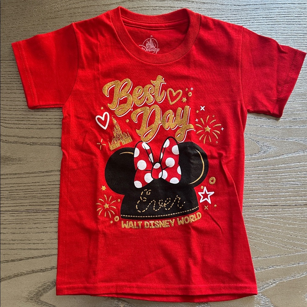 Disney Girls' Best Day Ever Short Sleeve Tee - XS